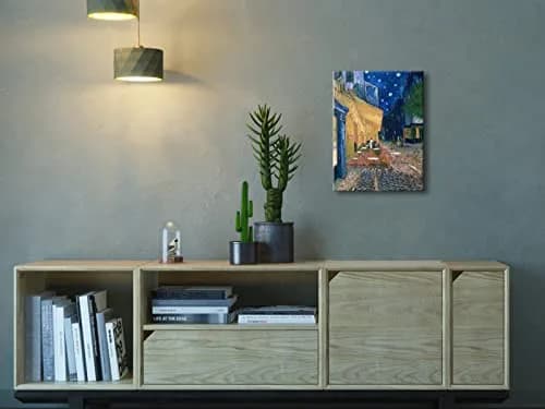 Wieco Art Cafe Terrace at Night Modern Canvas Wall Art 16"L x 12"W | Van Gogh Reproduction thumbnail 4
