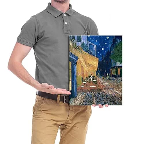 Wieco Art Cafe Terrace at Night Modern Canvas Wall Art 16"L x 12"W | Van Gogh Reproduction thumbnail 5