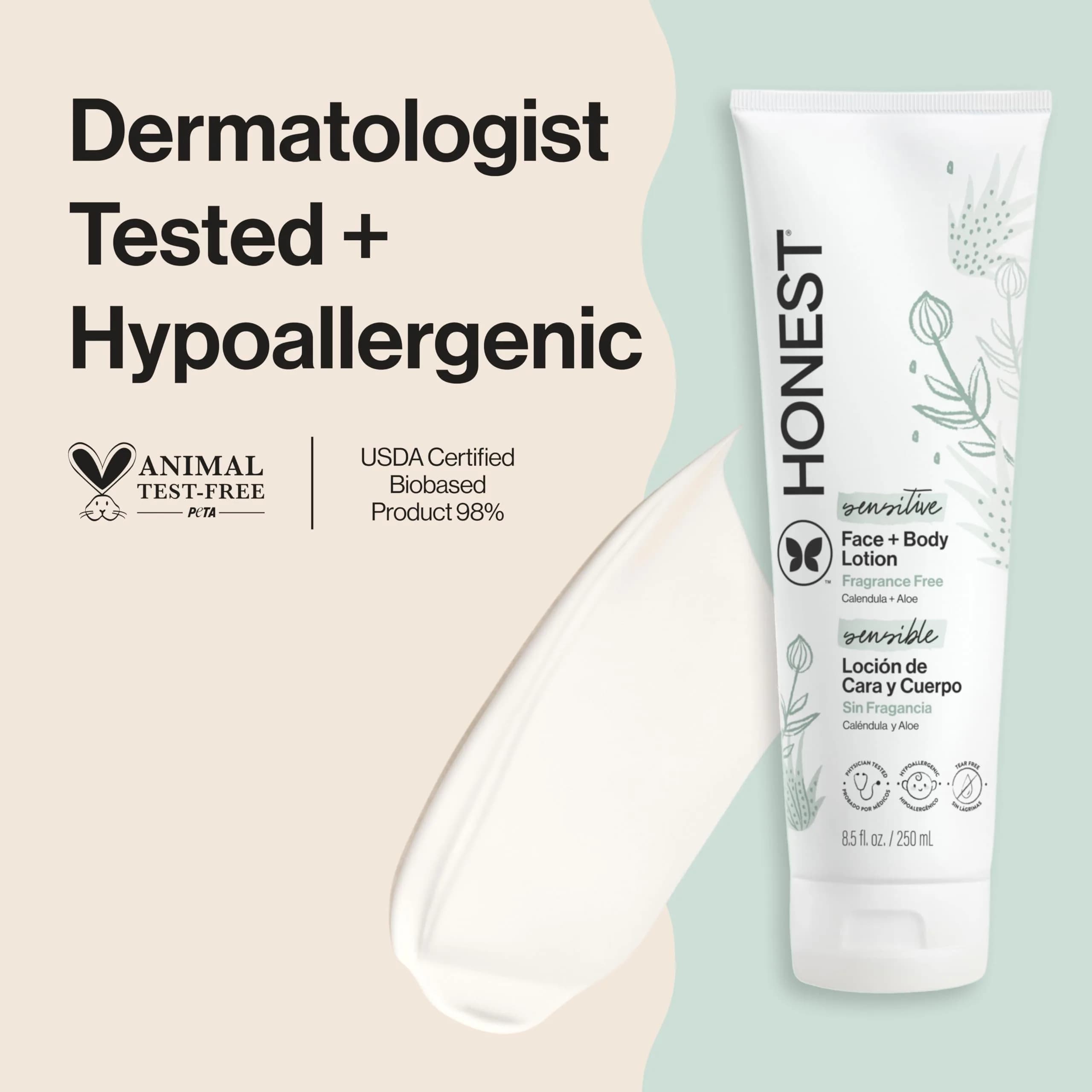 The Honest Company Fragrance-Free Face and Body Lotion 250ml (8.5 fl oz) | Hypoallergenic & Dermatologist-Tested - view 2