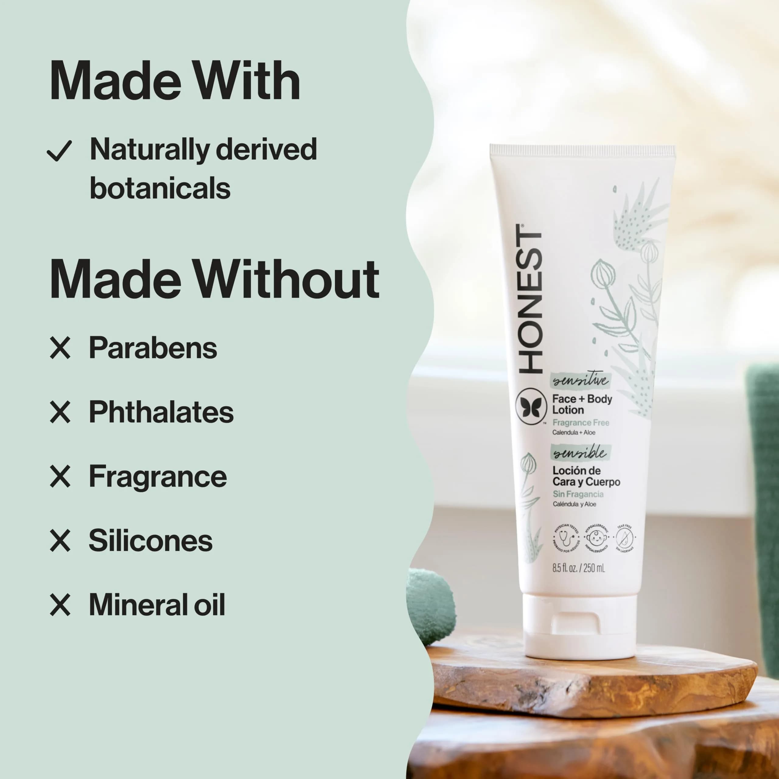 The Honest Company Fragrance-Free Face and Body Lotion 250ml (8.5 fl oz) | Hypoallergenic & Dermatologist-Tested - view 4