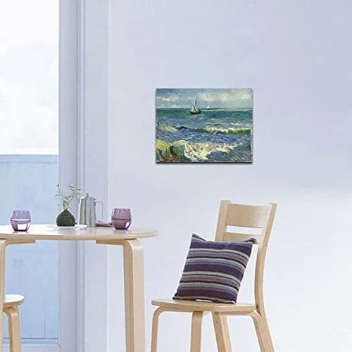 Wieco Art Canvas Prints Wall Art Seascape at Saintes Maries | Ocean Sea Pictures for Bedroom & Home thumbnail 4