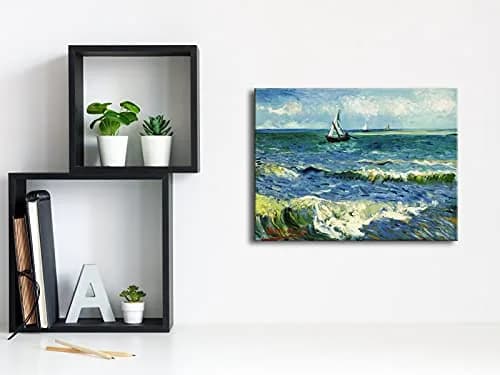 Wieco Art Canvas Prints Wall Art Seascape at Saintes Maries | Ocean Sea Pictures for Bedroom & Home thumbnail 5