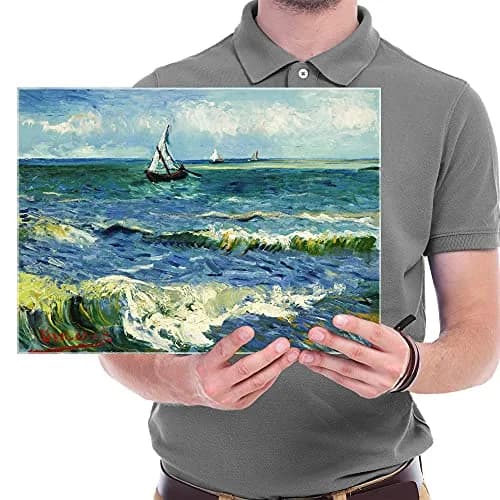 Wieco Art Canvas Prints Wall Art Seascape at Saintes Maries | Ocean Sea Pictures for Bedroom & Home thumbnail 6