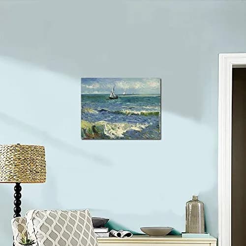 Wieco Art Canvas Prints Wall Art Seascape at Saintes Maries | Ocean Sea Pictures for Bedroom & Home thumbnail 7