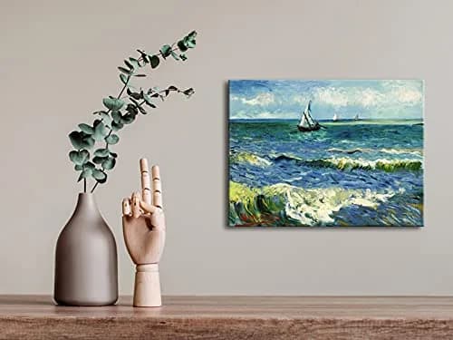 Wieco Art Canvas Prints Wall Art Seascape at Saintes Maries | Ocean Sea Pictures for Bedroom & Home thumbnail 8