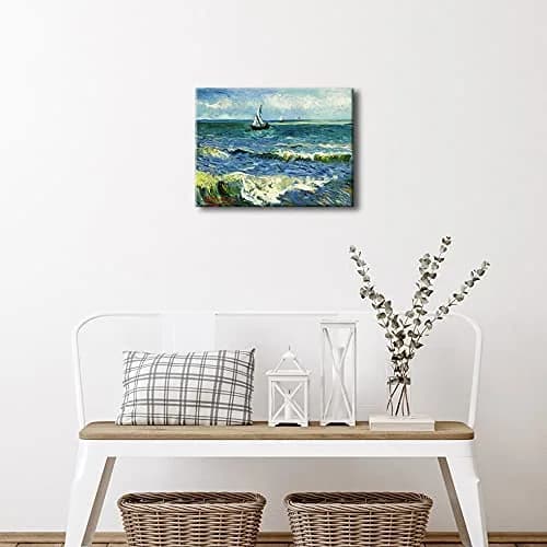 Wieco Art Canvas Prints Wall Art Seascape at Saintes Maries | Ocean Sea Pictures for Bedroom & Home thumbnail 2