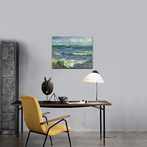 Wieco Art Canvas Prints Wall Art Seascape at Saintes Maries | Ocean Sea Pictures for Bedroom & Home thumbnail 3