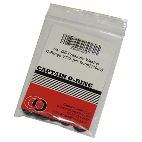 Captain O-Ring Power Pressure Washer O-Rings for 1/4" Quick Coupler, High Temp Viton FKM (10 Pack) | Chemical-Resistant Seal (100-120 chars) thumbnail 3
