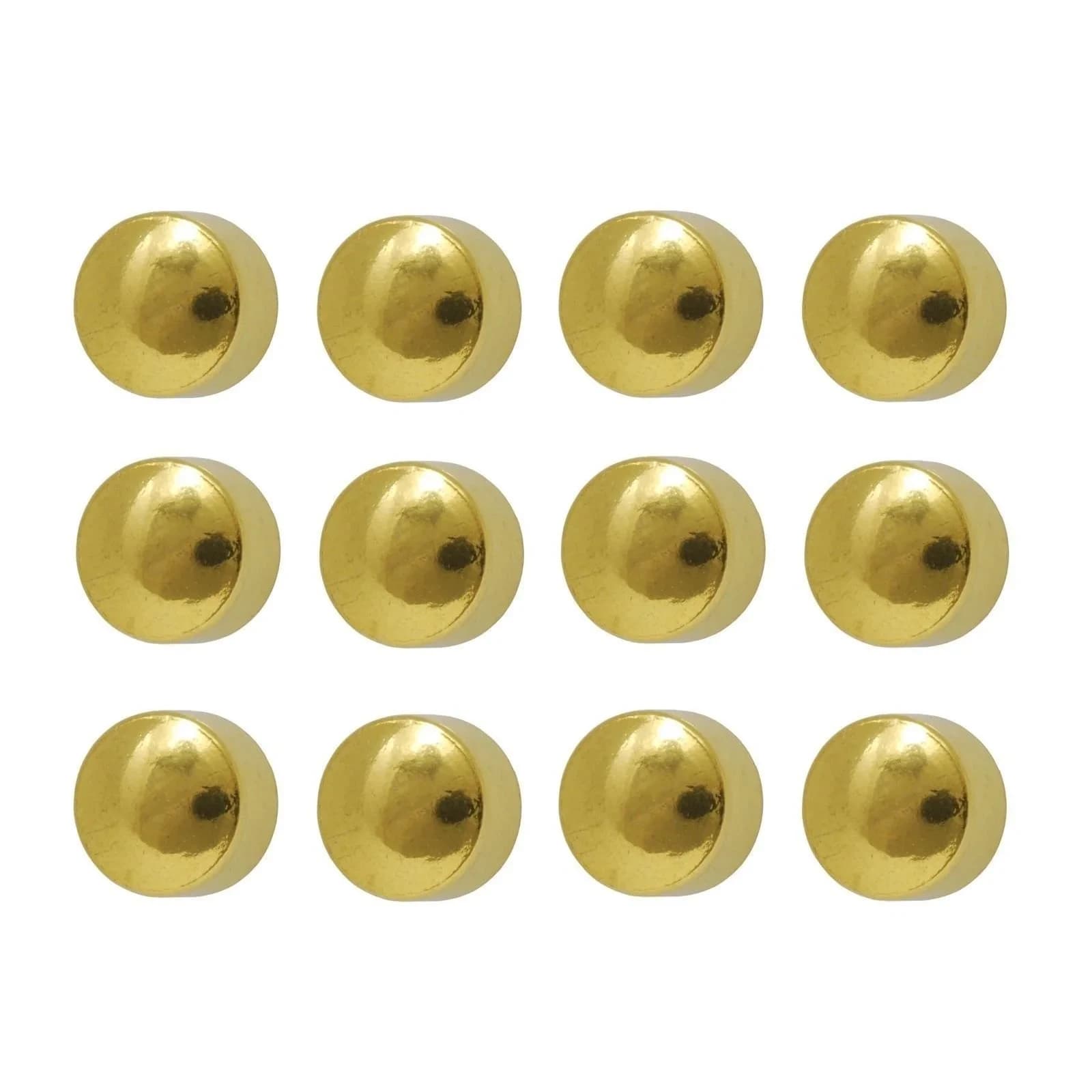 Caflon Gold Plated Surgical Steel Ball Earrings Studs 4mm | 12 Pair Pack — Gold
