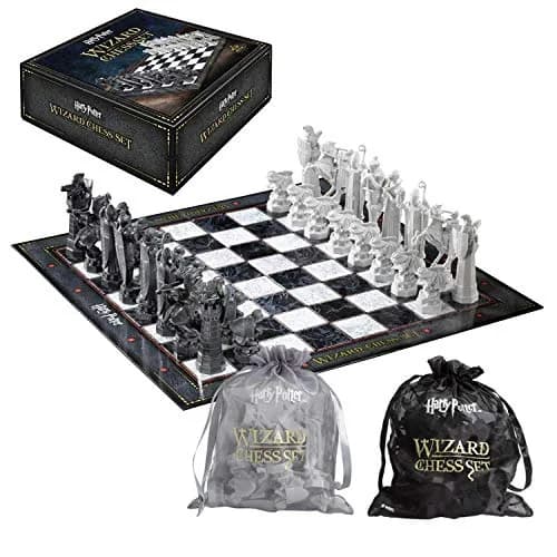 The Noble Collection Harry Potter Wizard Chess Set | 32 Pieces & Board | Ages 7+ — Black, White