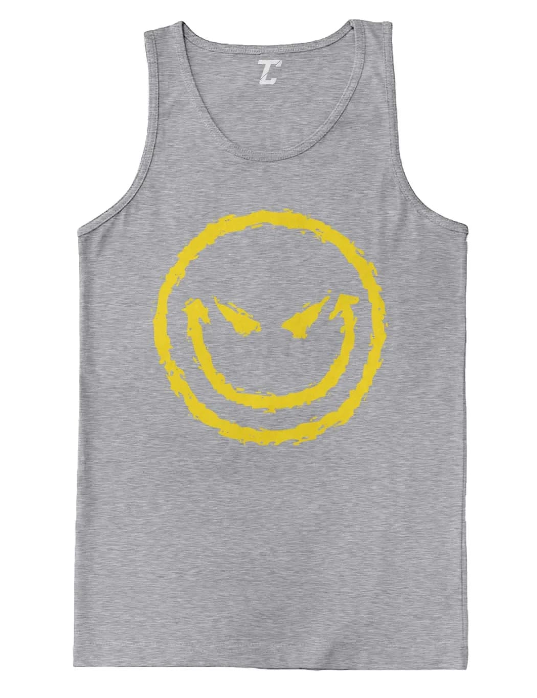 Tcombo Light Gray Men's Tank Top XX-Large | Funny Badass Emoticon Design for Summer & Exercise