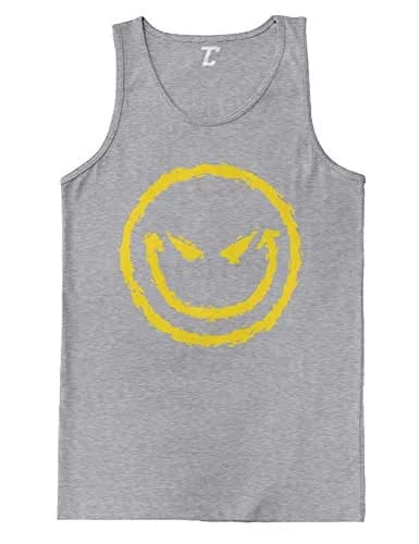 Tcombo Light Gray Men's Tank Top XX-Large | Funny Badass Emoticon Design for Summer & Exercise thumbnail 1