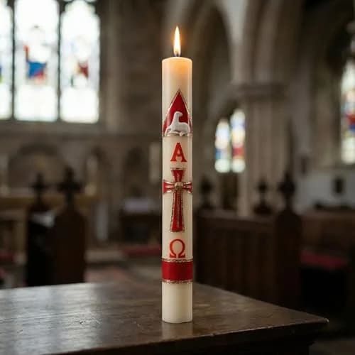 Angelitos de Mexico Large 18in (45cm) Easter Paschal Candle Cirio Pascual Semana Santa Holy Week | Handmade, Religious, 45cm thumbnail 4