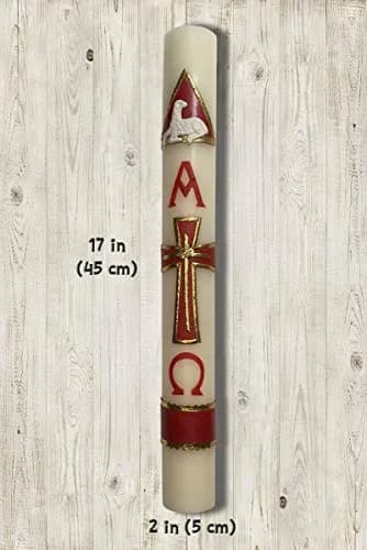 Angelitos de Mexico Large 18in (45cm) Easter Paschal Candle Cirio Pascual Semana Santa Holy Week | Handmade, Religious, 45cm thumbnail 3