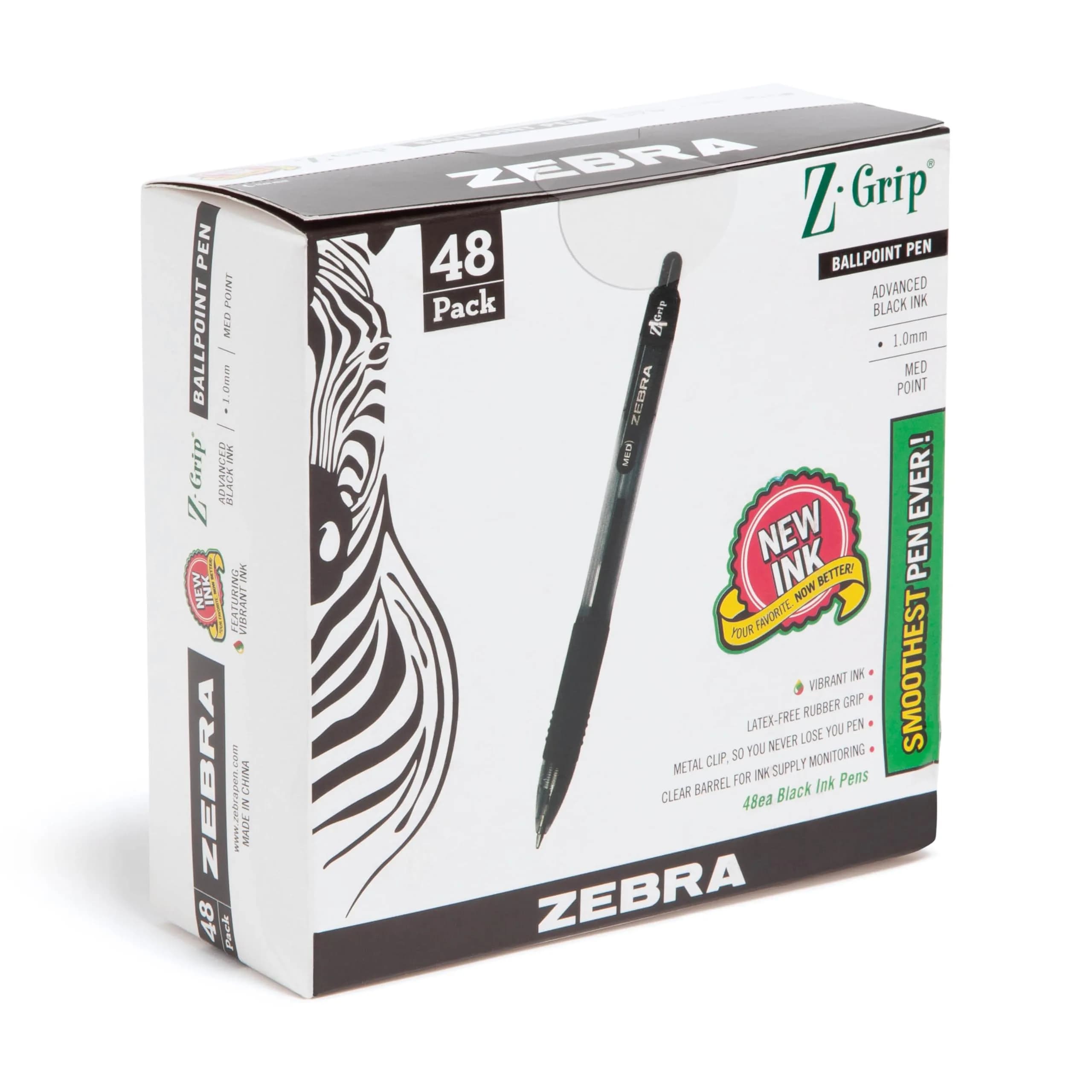 Zebra Pen Z-Grip Retractable Ballpoint Pens, Black Ink, 1.0mm, 18-Pack | Smooth Writing for Students & Professionals — Black I