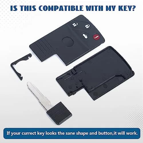 Keyecu Smart Card Remote Key Shell Case for Mazda 5 6 CX-7 CX-9 RX8 Miata 3+1 Button | Durable Plastic Cover for Mazda Key thumbnail 3