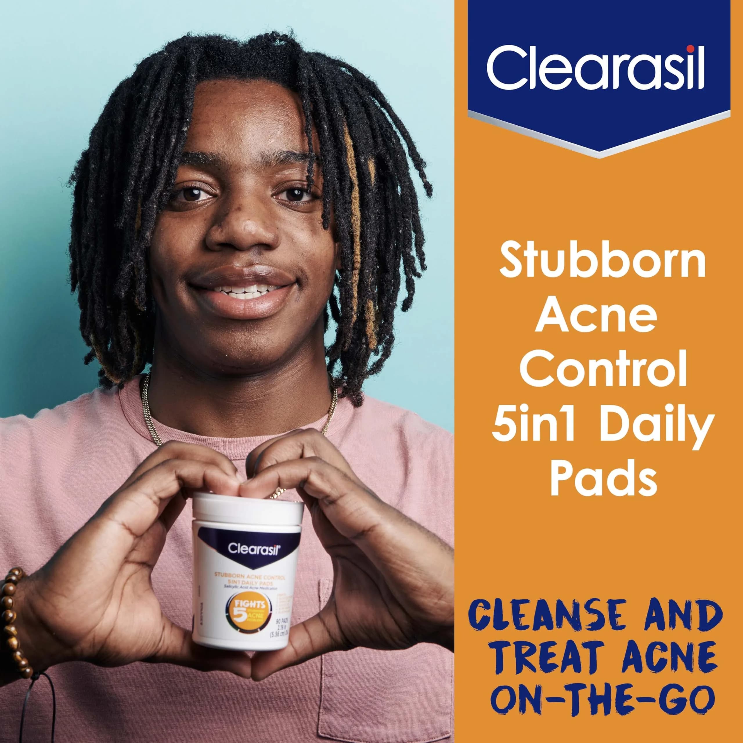 Clearasil Stubborn Acne Control 5in1 Daily Facial Cleansing Pads with Salicylic Acid 90 Count - view 5
