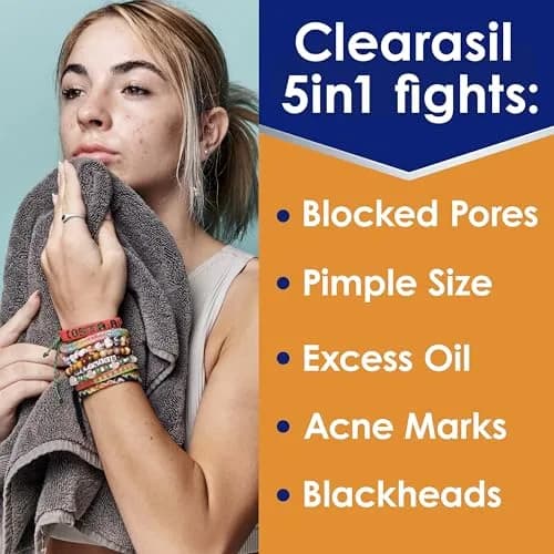 Clearasil Stubborn Acne Control 5in1 Daily Facial Cleansing Pads with Salicylic Acid 90 Count thumbnail 2