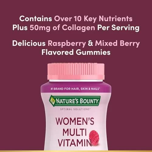 Nature's Bounty Optimal Solutions Women's Multivitamin, Raspberry, 80 Count | Supports Energy, Immunity & Bone Health thumbnail 3