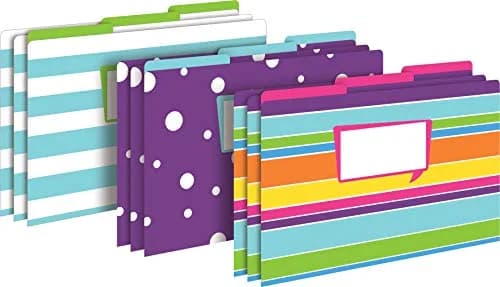BARKER CREEK Happy Legal File Folders Set of 9 | Reversible Bright Color & Solid Design (14.88 x 9.5 inches) thumbnail 1