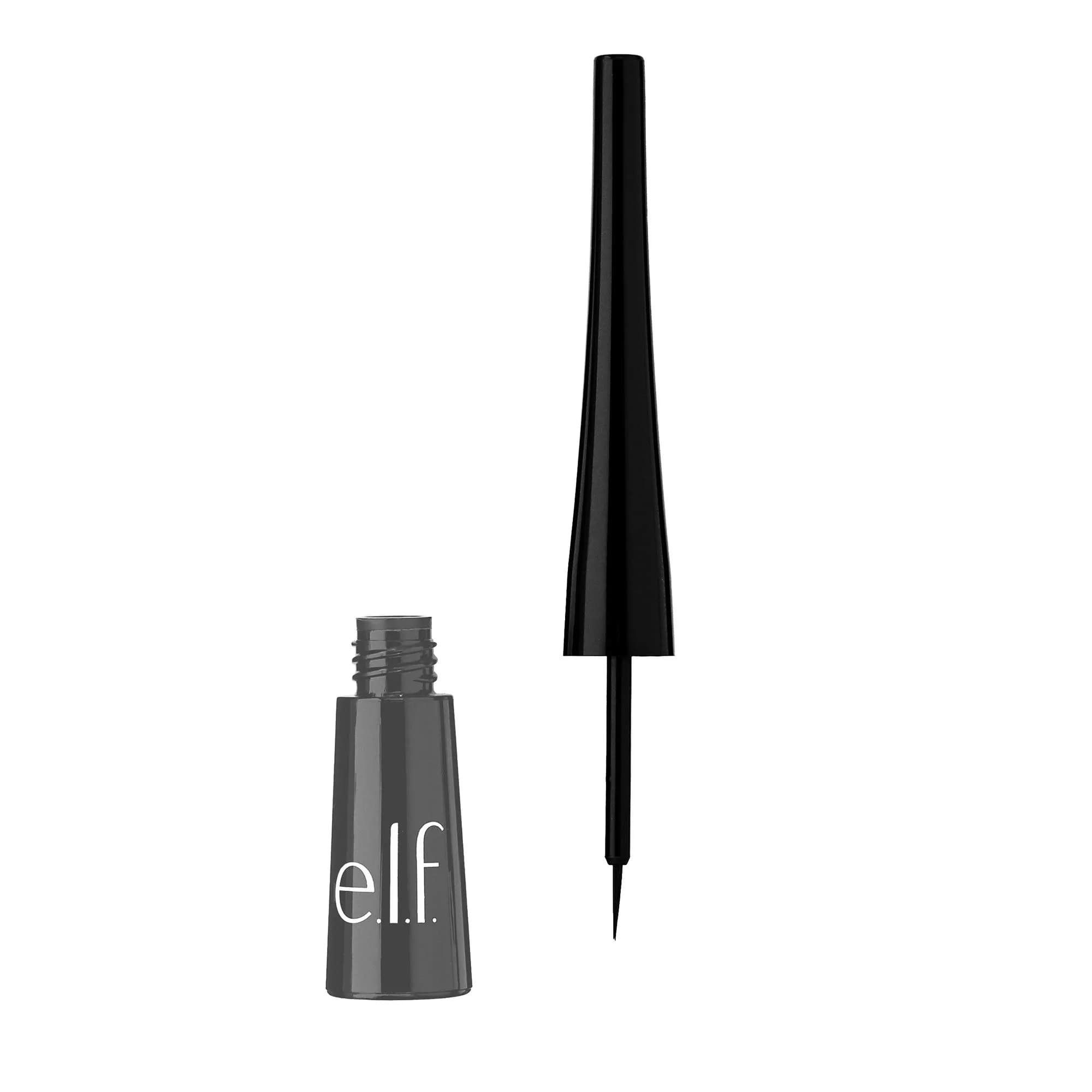 e.l.f. Liquid Eyeliner 0.14 Fl Oz | High-Pigment, Smudge-Proof, Extra-Fine Brush Tip — Charcoal