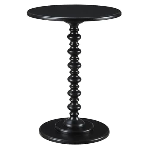 Convenience Concepts Palm Beach Spindle Table 17.75" Black | Classic Round End Table for Living Room thumbnail 1