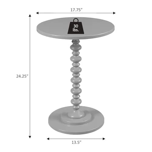 Convenience Concepts Palm Beach Spindle Table 17.75" Black | Classic Round End Table for Living Room thumbnail 8