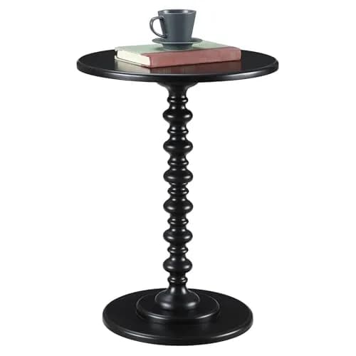 Convenience Concepts Palm Beach Spindle Table 17.75" Black | Classic Round End Table for Living Room thumbnail 3