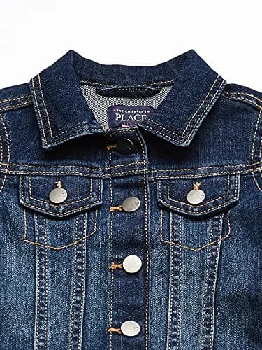 The Children's Place Baby Girls Denim Jacket 5T | Classic Blue, Long Sleeve, Snap Closures thumbnail 2