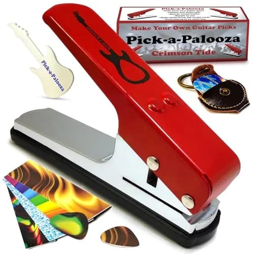 Pick-A-Palooza DIY Guitar Pick Punch Gift Pack with Pick Punch Tool - Red | Create Custom Guitar Picks at Home thumbnail 1