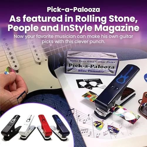 Pick-A-Palooza DIY Guitar Pick Punch Gift Pack with Pick Punch Tool - Red | Create Custom Guitar Picks at Home thumbnail 5