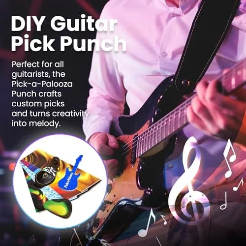 Pick-A-Palooza DIY Guitar Pick Punch Gift Pack with Pick Punch Tool - Red | Create Custom Guitar Picks at Home thumbnail 2