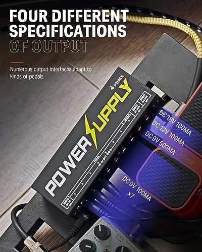 Donner DP-1 Guitar Power Supply 10 Isolated DC Outputs for 9V/12V/18V Effect Pedals | Powers 10 Pedals with Short-Circuit Protection thumbnail 5