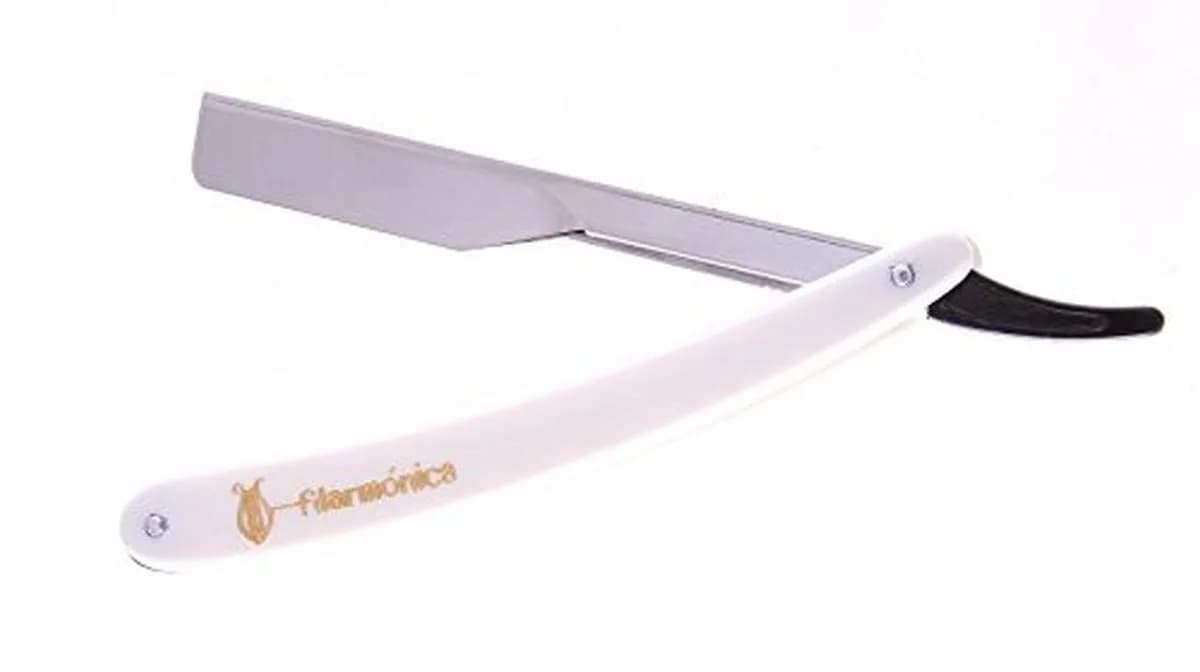 ShearsDirect Filarmonica White Razor | Classic Stainless Steel Safety Razor for Adults — White