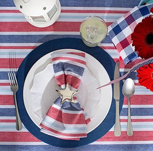 DII Nautical Blue Vinyl Round Placemat Set 34.9 cm (13.75") Diameter, 6 Piece | Easy-Clean & Durable for Everyday Dining thumbnail 4