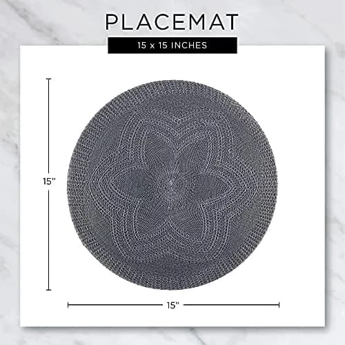 DII Nautical Blue Vinyl Round Placemat Set 34.9 cm (13.75") Diameter, 6 Piece | Easy-Clean & Durable for Everyday Dining thumbnail 7