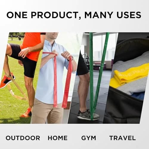 THERABAND CLX Resistance Band with Loops, Exercise, Workout Elastic, Yellow | Light Resistance for Full-Body Training thumbnail 5