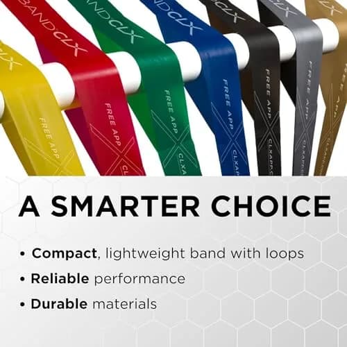 THERABAND CLX Resistance Band with Loops, Exercise, Workout Elastic, Yellow | Light Resistance for Full-Body Training thumbnail 6