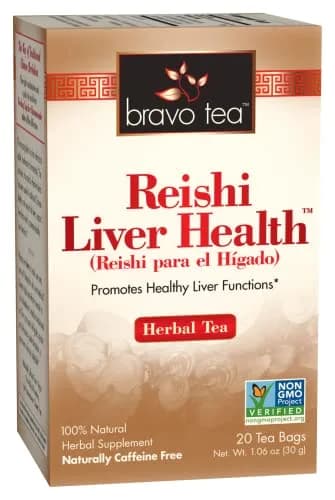 Bravo Tea Reishi Liver Health Herbal Tea 20 Bags | Caffeine Free, Jasmine Flavor, Supports Kidney & Urine Function thumbnail 1
