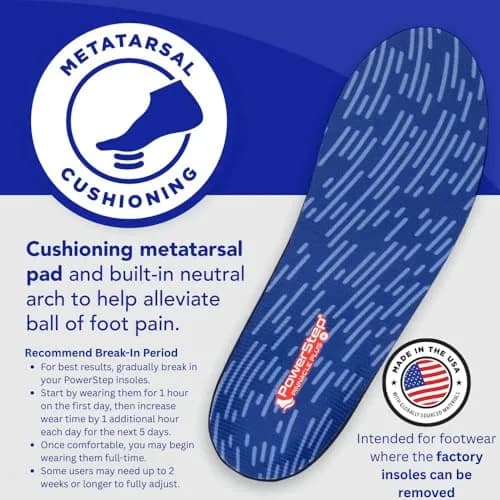 PowerStep Pinnacle Plus Met Shoe Inserts | Full Support & Pain Relief for Metatarsalgia & Neuroma (Men's 5-5.5, Women's 7-7.5) thumbnail 4
