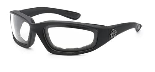 MODA Choppers Gangster Padded Motorcycle Goggles 5.9in L x 2in W Clear | Lightweight & Adjustable Safety Glasses thumbnail 1