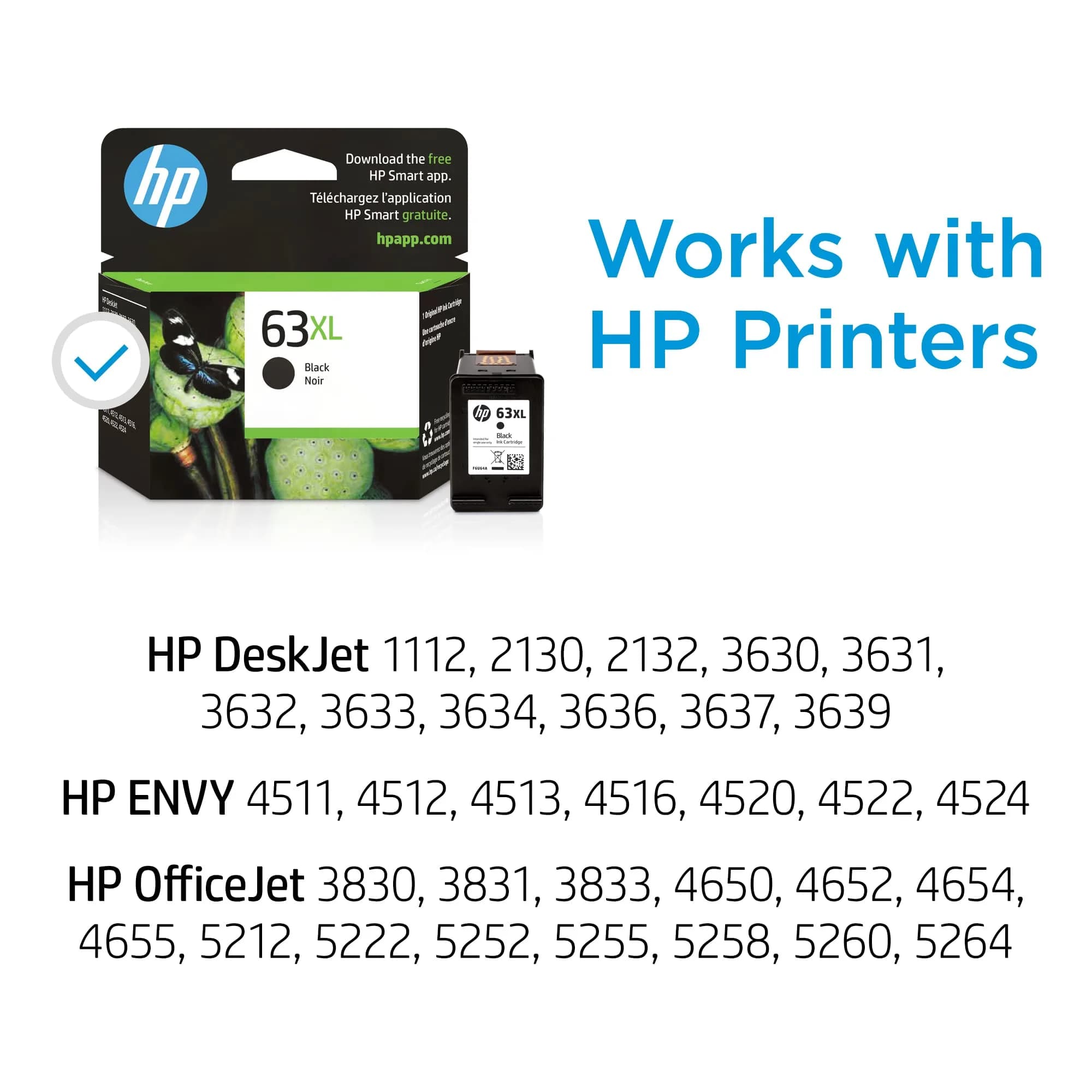 HP 63XL Black High-Yield Ink Cartridge - 430 Pages | Fade-Resistant Documents - view 2