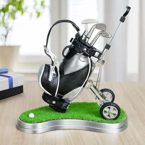 10L0L Golf Pen Holder PU Leather Zipper Pocket 3 Pens Gift | Unique Golf Desk Organizer for Golf Enthusiasts thumbnail 8