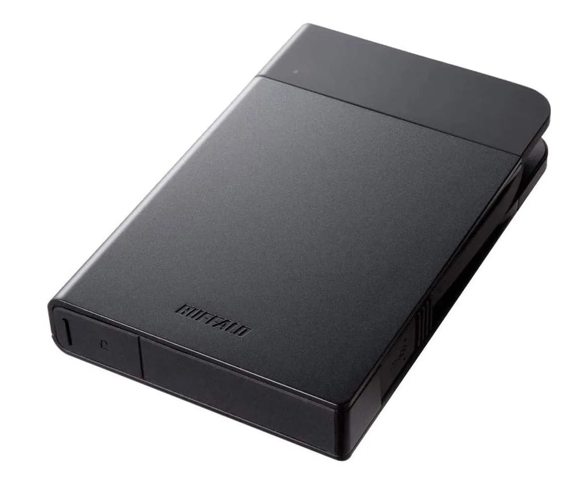 BUFFALO MiniStation Extreme Secure 1TB Rugged Portable HDD | Shock Water Dust Resistant, USB 3.2, TAA — Black