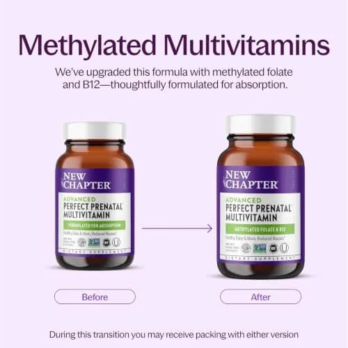 New Chapter Advanced Perfect Prenatal Vitamins, 192 Count | Supports Brain & Spinal Cord Development thumbnail 3