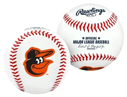 Rawlings MLB Baltimore Orioles Team Logo Baseball | Official White Baseball for Fans & Collectors thumbnail 1