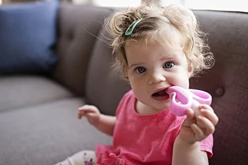 Baby Banana Pink Teether-Toothbrush | Soft Food-Grade Silicone for Gums & Teeth, Made in USA thumbnail 5