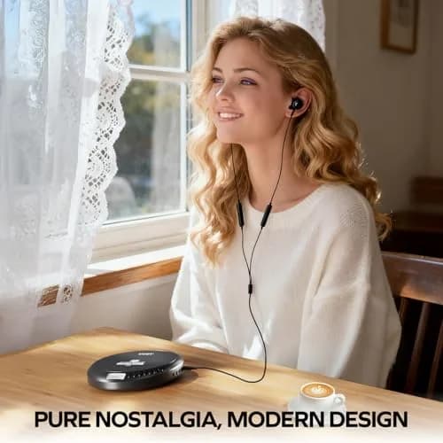 Coby Portable CD Player CD191BLK with FM Radio, 60-Second Anti-Skip, USB & AA Power, 3.5mm Jack | Plays CD, CD-R, CD-RW, MP3 Discs thumbnail 7