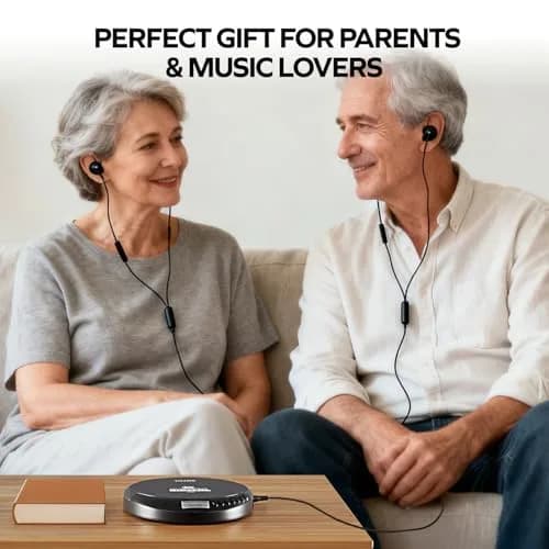 Coby Portable CD Player CD191BLK with FM Radio, 60-Second Anti-Skip, USB & AA Power, 3.5mm Jack | Plays CD, CD-R, CD-RW, MP3 Discs thumbnail 8