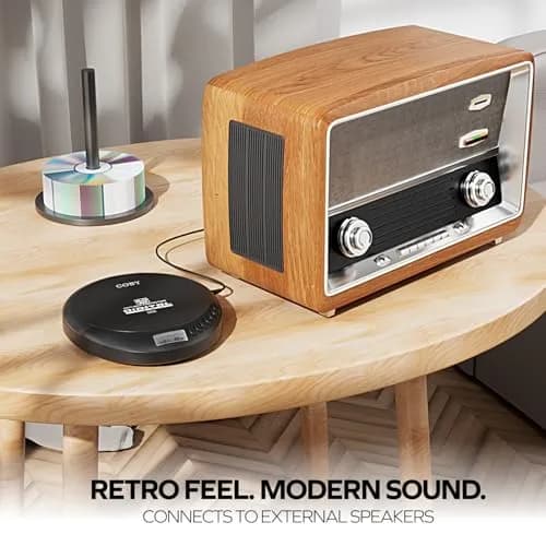 Coby Portable CD Player CD191BLK with FM Radio, 60-Second Anti-Skip, USB & AA Power, 3.5mm Jack | Plays CD, CD-R, CD-RW, MP3 Discs thumbnail 3